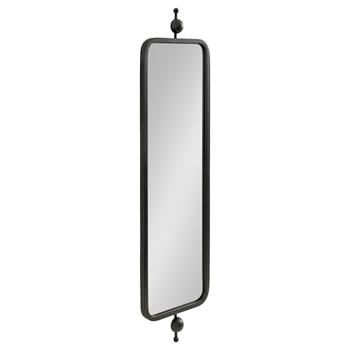 Kate and Laurel Kasota Traditional Slim Panel Wall Mirror, 9 x 36, Black, Vintage Tall Mirror for Use as Versatile Entryway or Bedroom Wall Decor