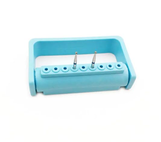 American Goods 2Pcs Dental Bur Caddy for 9 Bur Blocks Autoclavable 275°F Dental Color Code Bur Block Holder Silicone Organizer (Neon Yellow)