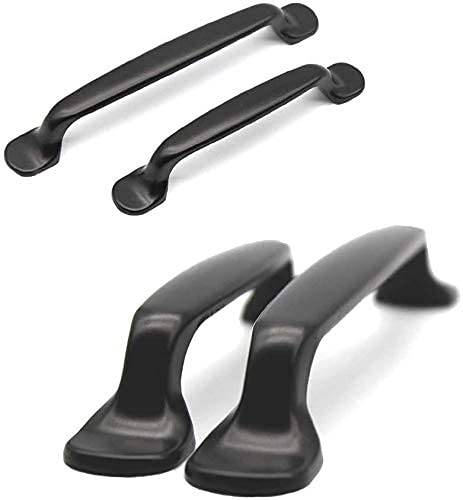 Tiradores de cajones en forma de arco de aluminio negro para puertas de gabinetes de 96 mm 3