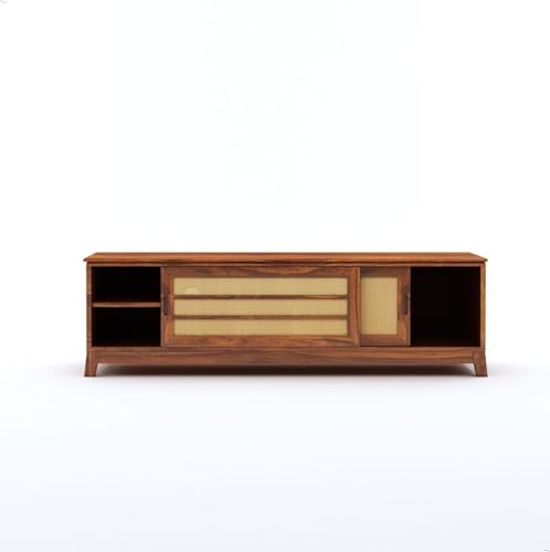 Image of Solid Rosewood Sheehsam TV Entertainment Unit| TV Stand Table| Sideboard Cabinet| Wooen TV Cabinet with Storage for Living Room & Office -Teak1