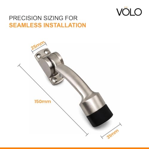 Image of VOLO Door Stopper | Zinc Alloy Door Stop for Home Office Hotel & Bathroom | Heavy Duty Wall Mounted Door Holder | Impact Protection for Wall & Door | 1 Piece