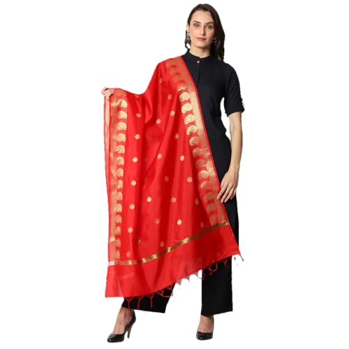 Women’s Banarasi Poly Silk Dupatta | 2.25 Mtrs | Traditional Ethnic Wear Rich Zari Weave | Festive & Party Wear