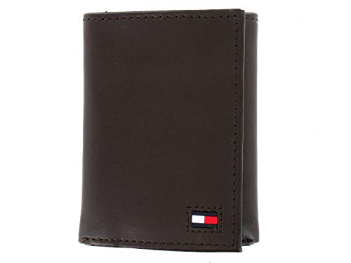 Tommy Hilfiger Men's Brown Genuine Leather Tri-Fold Wallet