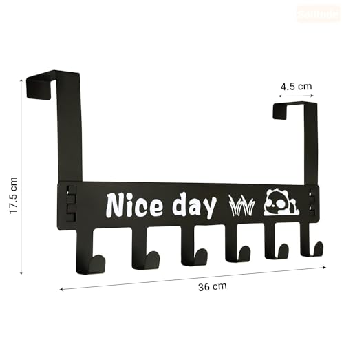 Image of Heavy Duty Over Door Hook Hanger for Cloths, Carben Steel | Nice Day Print Hook Use of Bathroom, Kitchen, Bedroom | Towel, Scarf, Coat Holder | Removable Door Hanger (Nice Day)