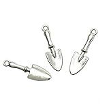 Pomeat 60 Pcs Antique Silver Shovel Spade Charm Pendant Bulk for Bracelets Jewelry Making