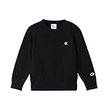 [チャンピオン] スウェット キッズ 長袖 綿100% COTTON USA ワンポイントロゴ刺繍 クルーネックスウェットシャツ ベーシック CK-Y001/CK-Y001Z/CK-T001 CK-Y001Z ブラックＸシルバーグレー