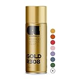 CL COSMOS LAC Sprühlack Gold, glänzend - Spraydosen Sprühfarbe DIY Lack Acryllack Goldspray Farbspray Sprühdose Lackspray Farbe für Kunststoff, Metall, UVM. (Gold)