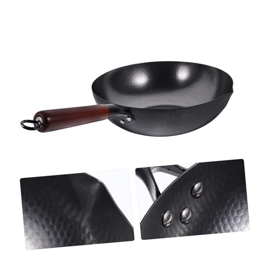 Wok de hierro forjado para cocina y estufa de gas miniatura 7
