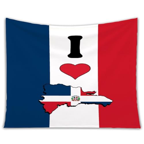 I Love My Country, República Dominicana, tapiz para colgar en la pared, arte para colgar en la pared, bandera de República Dominicana, tapiz de mapa para decoración de pared para el hogar, oficina,
