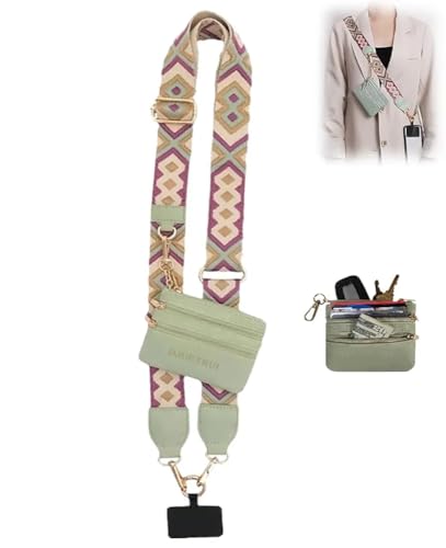 Image of KHOLAD White Bow Phone Chain Crossbody Pearl Strap | 2in1 Wrist & Shouler Crossbody Lanyard | Pearl Beads Charms Chain with Phone Tether Patches | Compatible with Most Phones, Bag, Purse