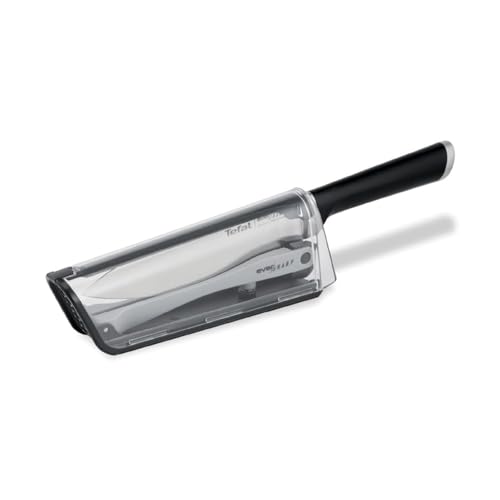 Tefal Eversharp Knife - 16.5cm Chef Knife & Integrated Sharpener - German Stainless Steel Blade - Long Lasting Sharpness - K2569004