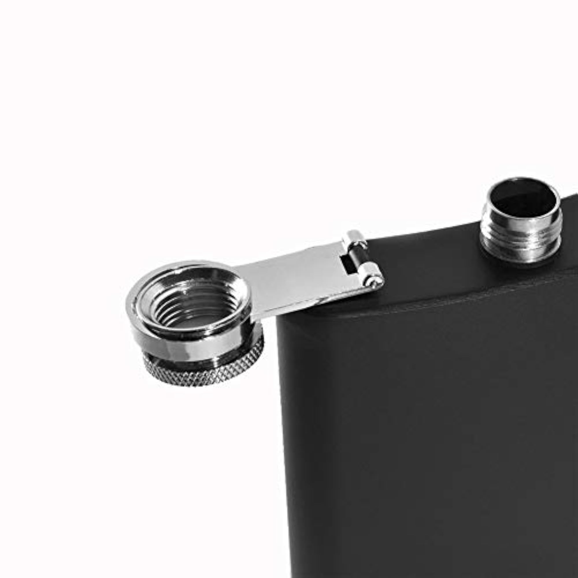 Premium Leakproof Black Stainless Steel Flask, 8 oz