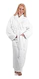 Classic Turkish Towels - Terry Cloth White Robes for Men and Women - Ultra Soft and Comfy Bathrobes (Velour, One Size)