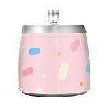 Cenicero de cigarros de acero inoxidable rosa con tapa para patio, balcón, interior, portátil, antideslizante, decorativo, diseño clásico, cenicero para habanos