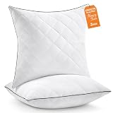 1 MIDDLE ONE Throw Pillows (Pack of 2, White), 18 x 18 Inches Decorative Pillow Insert for Couch, Sofa and Bed, Memory Foam Indoor Square Pillow Forms Stuffer