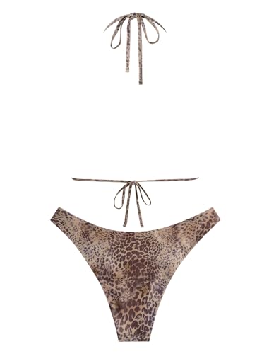 Image of ZAFUL Womens Halter Bikini Sets Triangle Bikinis High Cut Swimsuits 2 Piece Bathing Suits Sexy Swimwear