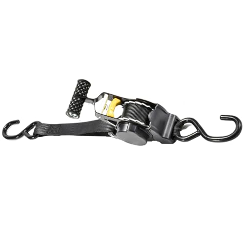 Acunny Correas de Amarre Retráctiles | Tensor de Cremallera para Camión con Soporte Reforzado | Sujeción Segura para Moto y Carga en Tráiler