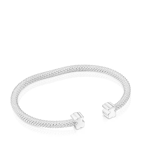 TOUS Pulsera esclava de plata motivos oso 7 mm, Para Mujer, Colección Icon Mesh