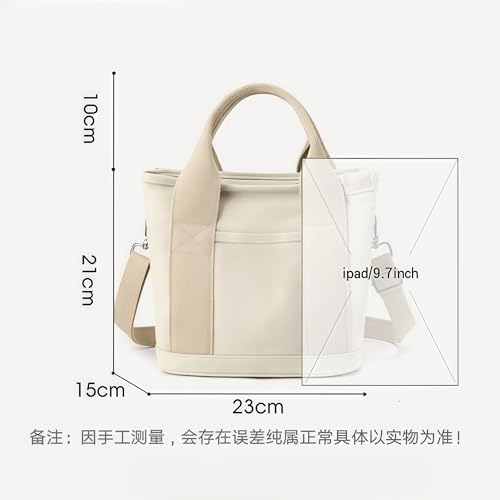 Large Capacity Multi-Pocket Handbag Canvas Tote Purses Crossbody Bag for Women Handmade Tote Crossbody Bag, (brown)2