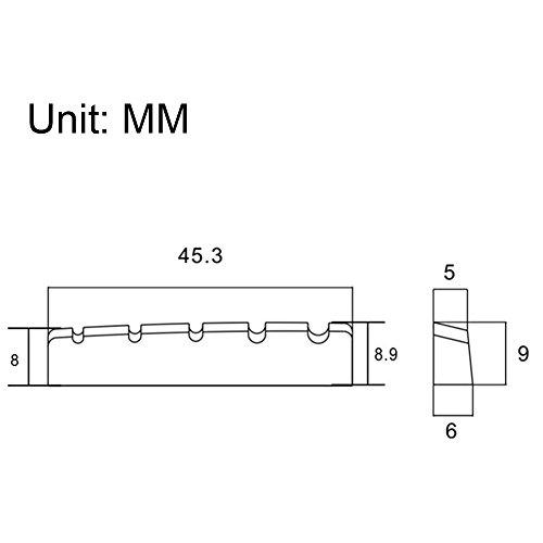 Lyws 45X6Mm Slotted Brass Nut For 5-String Electric Bass Guitar Parts #TOP4