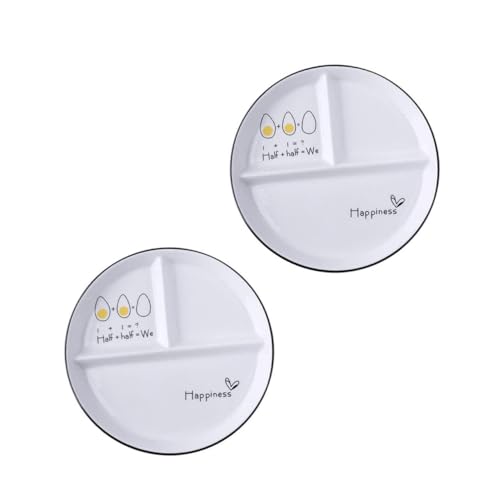 HOLIDYOYO 2pezzi Piatto Ceramica Diviso Per Dieta Piatto Da Pranzo Con Scomparti Stile Casuale Per Controllo Porzioni e Preparazione Pasti Casa