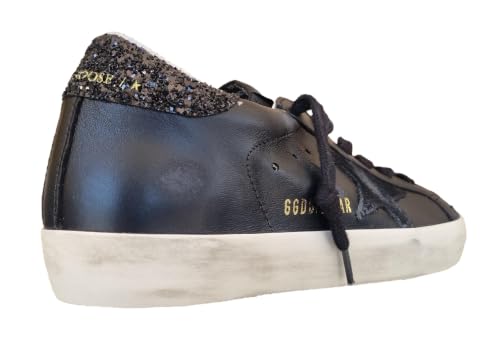 Miniatura 4 de Golden Goose Zapatillas De Mujer Superstar Vintage Piel Y Purpurina 90100 Negro, Negro , 37 Eu