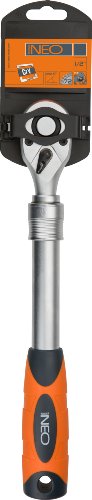 Gakago telescopic ratchet 1/2 inch to 60 cm - Extra long reversible ratchet with ergonomic handle - Superior power with over 615 Nm and precise 72 fine-toothed gears Gakago telescopic ratchet 1/2 inch to 60 cm - Extra long reversible ratchet with ergonomic handle - Superior power with over 615 Nm and precise 72 fine-toothed gears