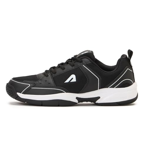 Boldfit Badminton Shoes for Man Lightweight Non Marking Shoes for Badminton Breathable Anti Skid Shoe for Man Shuttle Non Marking Indoor Shoe for Pickleball, Tennis, Padel, Black White - 06