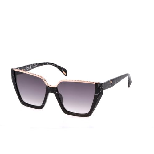 Police Damen Police SPLL33E GEM 1 0869 Sonnenbrillen Acetat Schwarz Grau Quadratisch Normal Schattiert