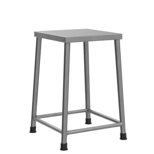 Image of MILAD SAIFIX Sitting Stool for Indoor Or Outdoor | Metal Lightweight Stool for Office, Kitchen & Garden | Heavy Duty Table (30 L x 30 W x 50 H CM's, Silver Color)