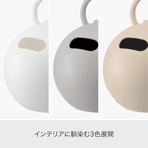 ライクイット (like-it) THR ティッシュケース 丸型 コンパクト 持ち運び 取手付き ロールティッシュ対応 約幅16.3×奥行16.3×高さ20.8cm 日本製 ポイッとボール グレー THR-03 [4]
