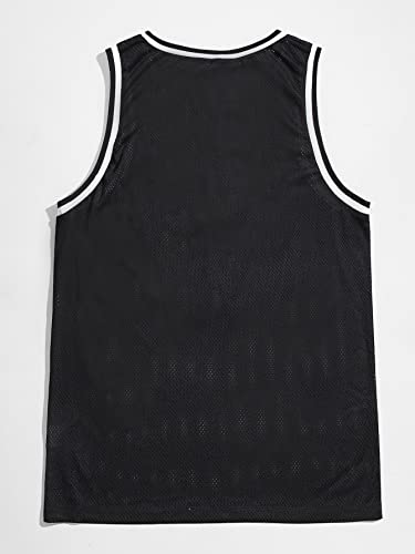 Soly Hux Men's California Mesh Athletic Basketball Jersey Letter Print Sleeveless Tank Top Black L #TOP1