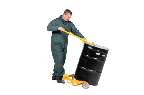 Vestil Lo-Dc-Pu Lo-Profile Drum Caddie With Bung Wrench Handle And Poly-On-Steel Wheel, Steel, 21-5/8" Length, 31-5/8" Width, 37-5/8" Height, 1200 Capacity , Yellow #TOP6