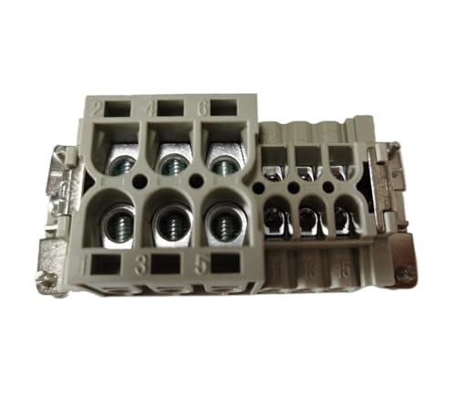 Conector rectangular HDC HWK-006-Pin contra fallos electricos por vibracion de 40A 690V 4