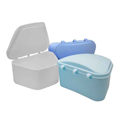 AmeriCan Goods 6/Pk Premium Probath Assorted Denture Bath Box with 6/Pk Mini Denture Brushes Clean & Care Denture Bath Case Cup with Brushes