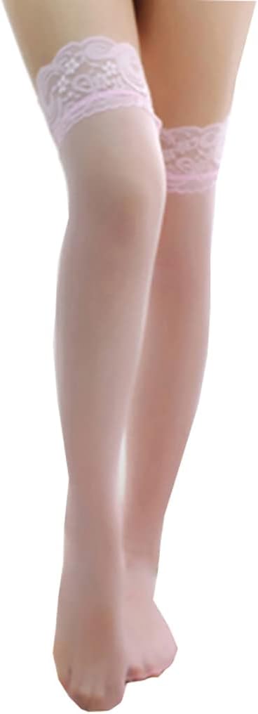 Women Sheer Sexy Stockings Lace Top Thigh High Stockings Over The Knee Long Socks Nightclubs 3 pairs