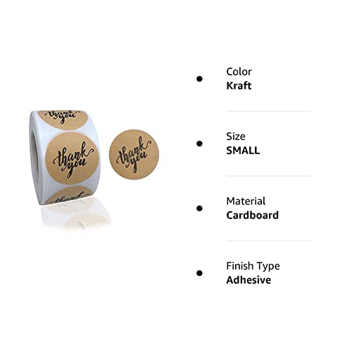 1.5 Inch Kraft Thank You Stickers, 500Ps Sealing Stickers Thank You Label Tags For Small Business, Gifts, Weddings, Giveaways, Bridal Showers, Party, Boutiques And Envelope #TOP7