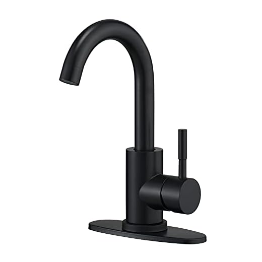 Hoimpro Modern Single Handle Wet Bar Sink Faucet,Single Hole Bathroom Lavatory Faucet,Rv Small Bathroom Sink Faucet,Bar Vanity Faucet with 360 Rotate Spout,Stainless Steel/Matte Black