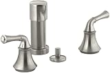 KOHLER K-10279-4A-BN Forte Bidet Faucet with Traditional Lever Handles, Vibrant Brushed Nickel