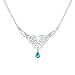 Produktbild Simulierte blaue Topas CZ Baumelnde Träne Irische Keltische Triquetra Trinity Liebe Knoten Halskette Statement V Kragen Halskette für Frauen .925 Sterling Silber