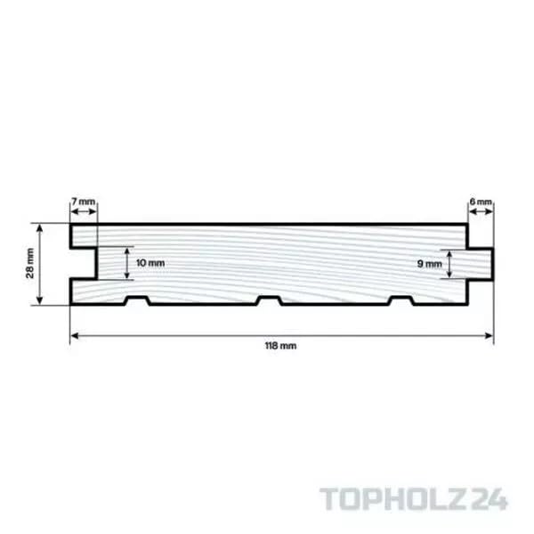 Profilholz Bodendielen Bretter Rauspund Sibirische Lärche Nut Feder 28x115mm, Längen 1,5m - 2m, Sortierung AB (5, 200 cm)