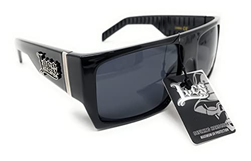 Locs Hardcore Shades Locs 91010 Black Sunglasses | Gangster Square Flat Top Cholo Og Lowrider Shades Adult #TOP2