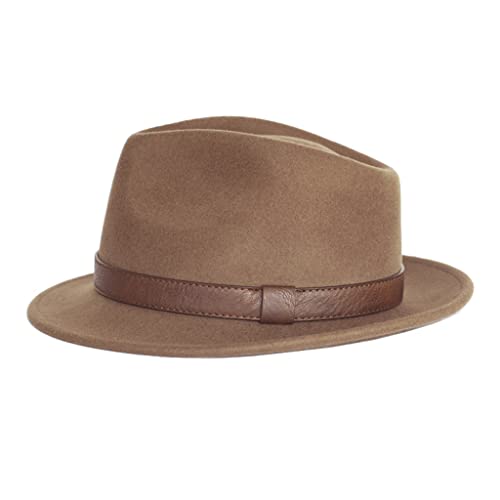 ONMYJFD Fashion Hat Wool Jazz Cap Vintage Belt Gentleman Top Hat(X-Large)