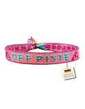 happymaker - Stoffarmband für Skiurlaub, Statementband - Off Piste- in rosa und türkis, wasserfest und handmade in Deutschland, Armband für Frauen und Männer für Apre Ski