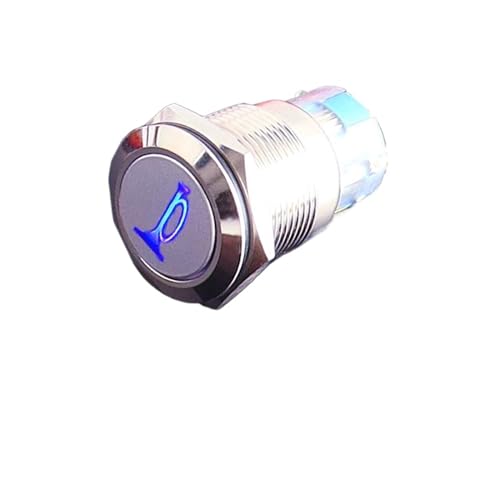 Bouton-poussoir momentané 19mm ZS19F-11DT clignotant LED bleu 12V