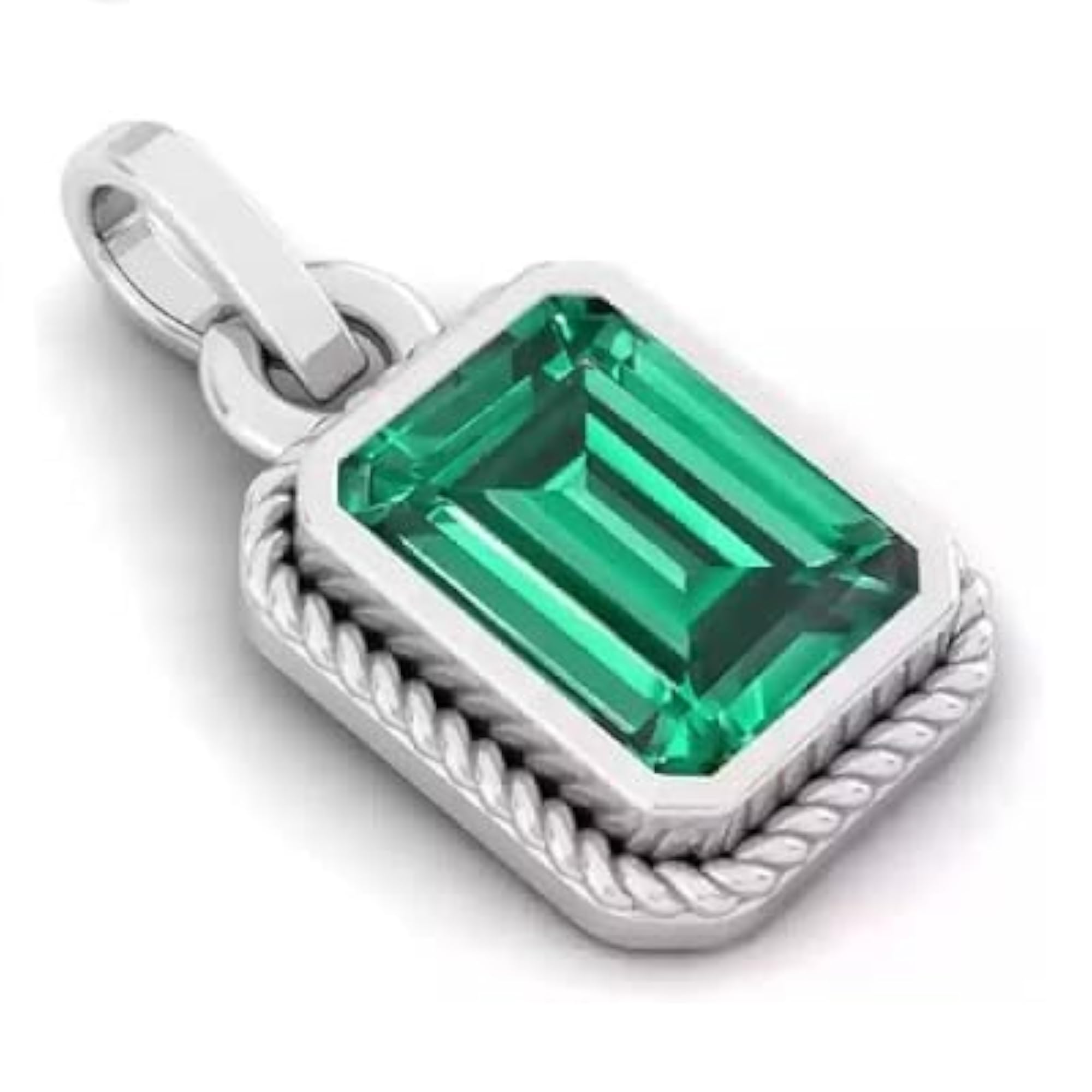 Natural Emerald Panna Pendant Locket, Astrological Gift