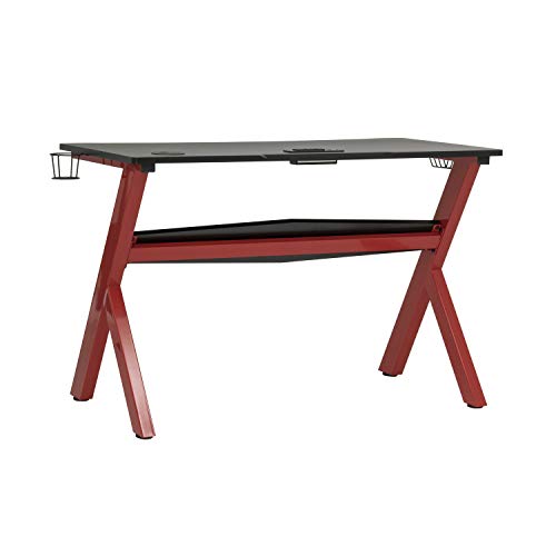 Sd Studio Designs Overlord Gaming Table, Black,Red 52"W X 24"D X 30"H #TOP5