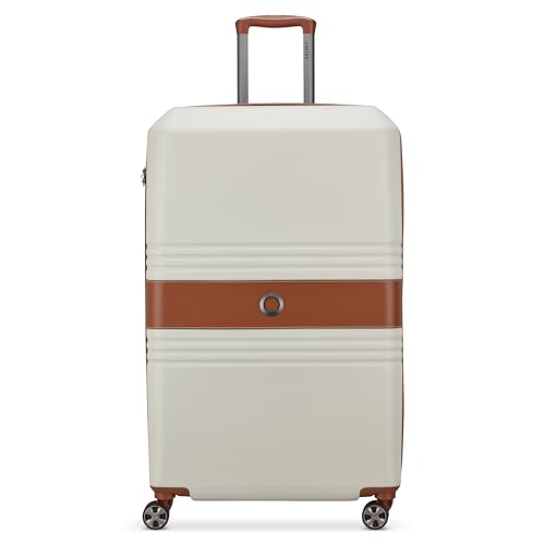 Image of DELSEY PARIS Paulette 81 cms Large Check-in ABS /Polycarbonate Hard Sided 8 Wheels and Expandable Spinner Suitcase /Trolley Bag for Travel with TSA Lock- Angora