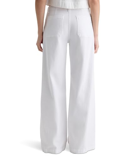 AG Women's Stella Mid-Rise Cinched Wide Leg Palazzo in White3