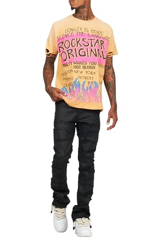 Men's Shake Coated Stacked Flare Jean